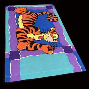 Vintage 1990 Winnie The Pooh Tigger SINGLE Pillowcase: Oversized - Reversible